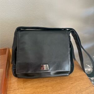 Perlina Black Genuine Leather Shoulder Bag